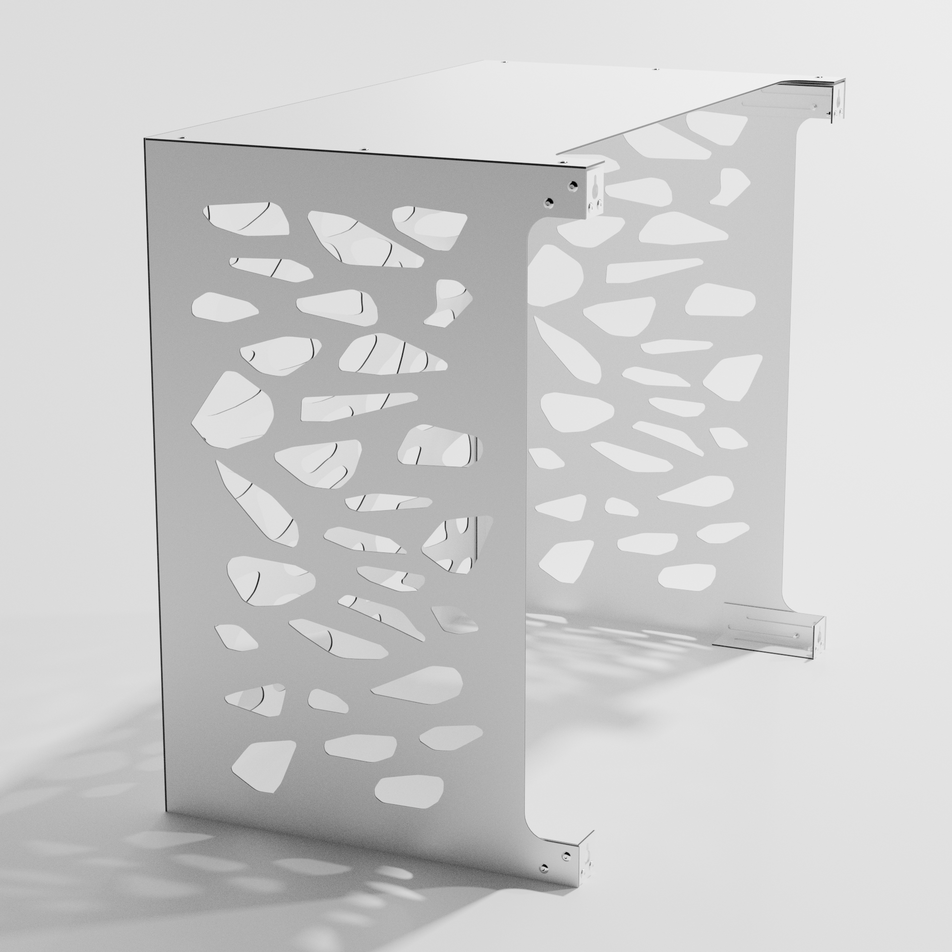 Cache climatiseur extérieur Pierres Blanc