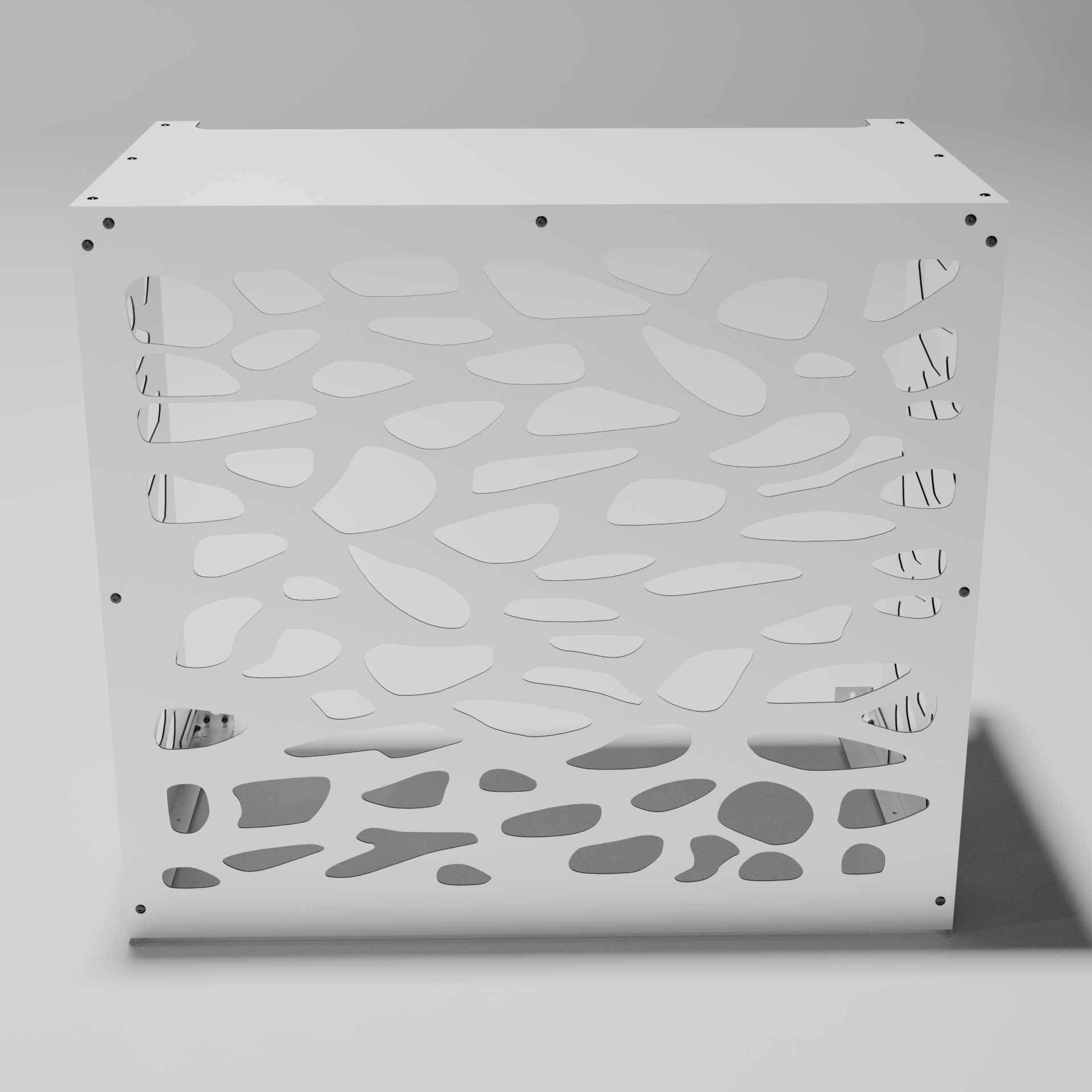 Cache climatiseur extérieur Pierres Blanc