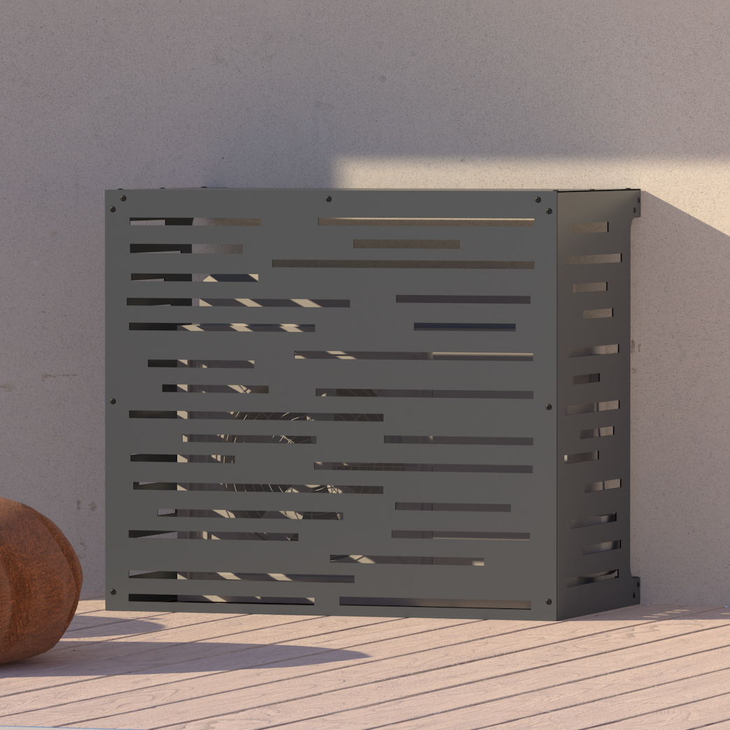 Cache climatiseur extérieur Traits Anthracite - Clim-Box