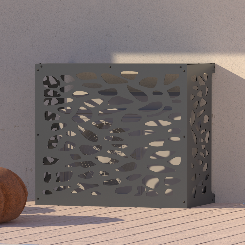 Cache climatiseur extérieur Pierres Anthracite - Clim-Box