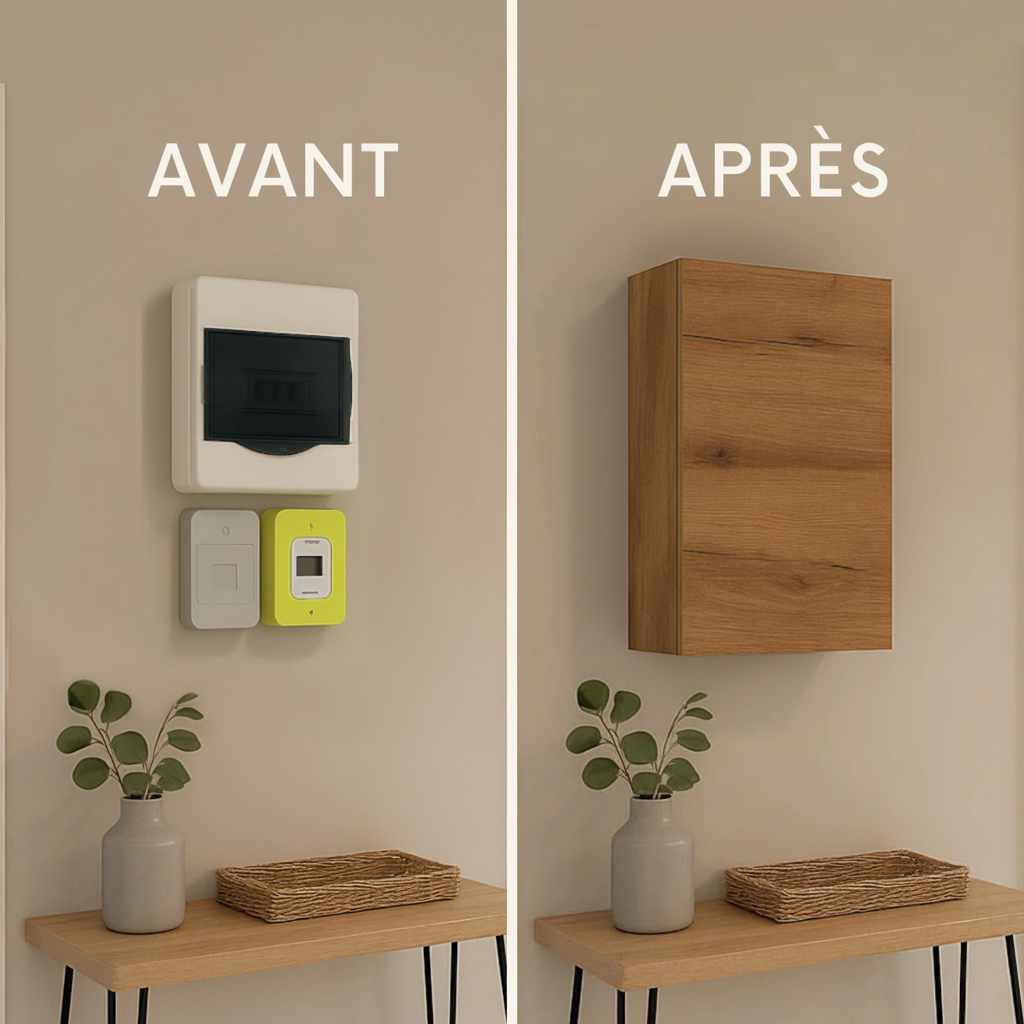 Cache tableau électrique bois "SUR MESURE"